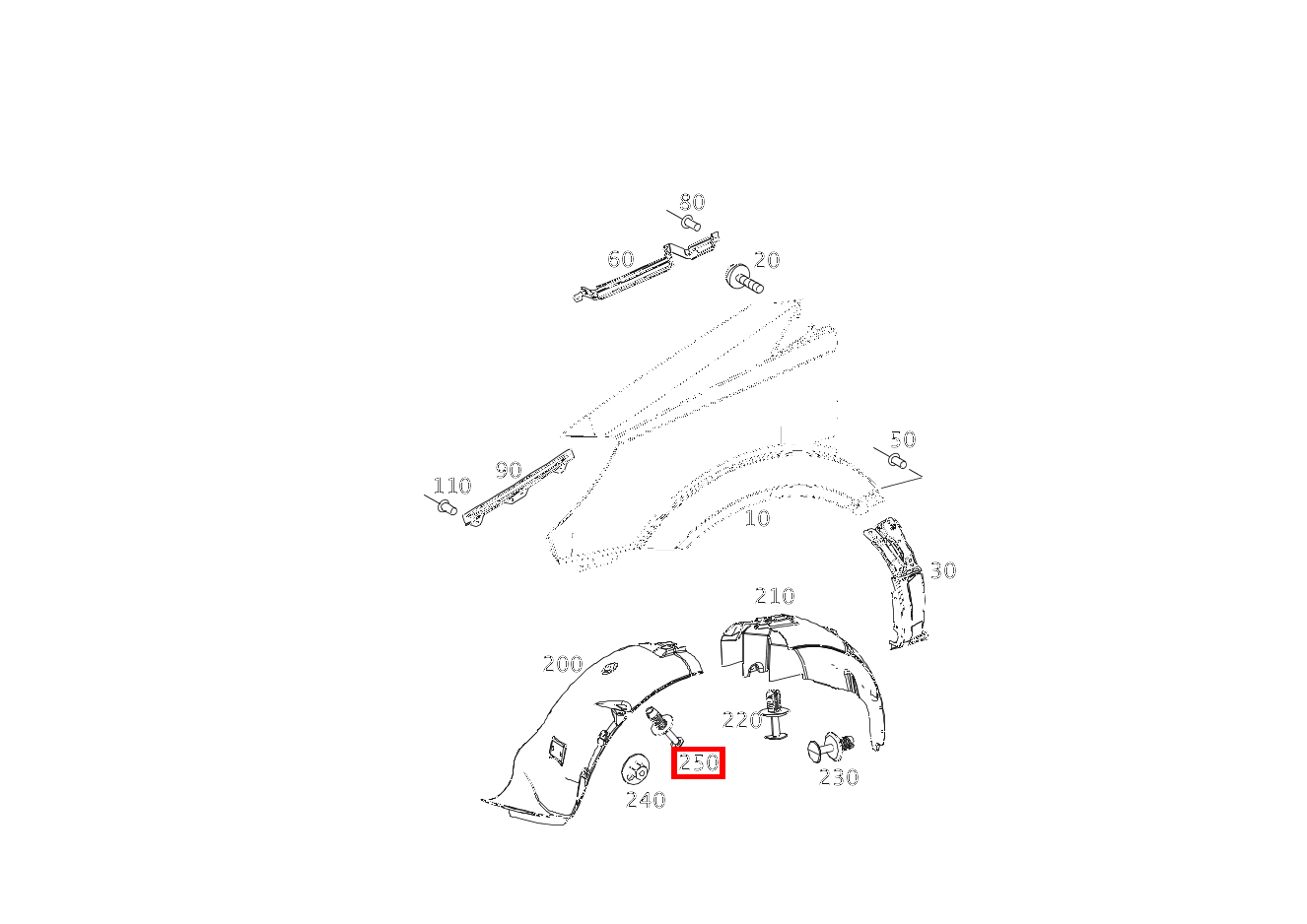 Spreizniet Verkleidung Radlauf an Stoßfänger 8 MM 906