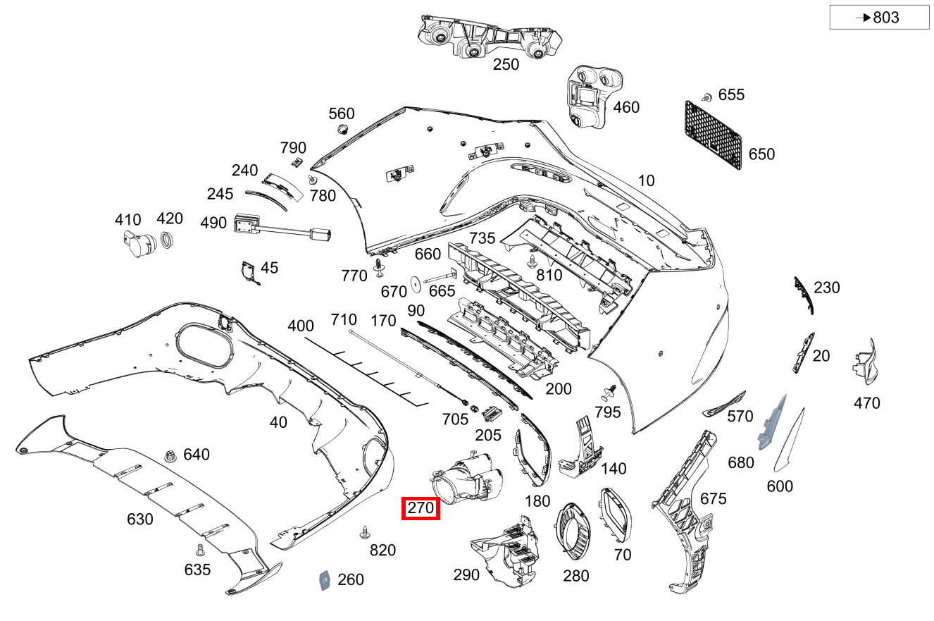 Endrohrblende Links Mercedes-Benz CLA 45 S AMG 4M + SB 118