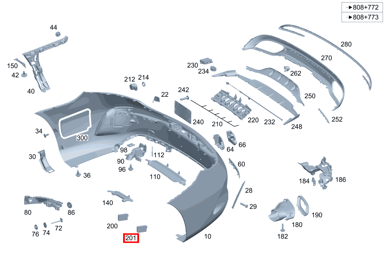 Radarsensor Mitte CLK 320 COUPE 209