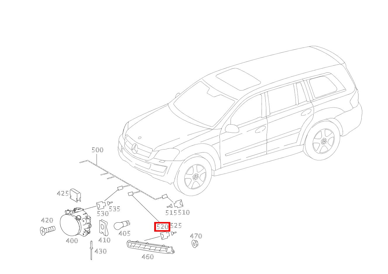 Kupplungsgehäuse LED-TAGFAHRLICHT E1/7 E2/7; 2-PIN MLK1.2 GL 500 4MATIC Off-Roader 164 Kupplungsgehäuse LED-TAGFAHRLICHT E1/7 E2/7; 2-PIN MLK1.2 GL 500 4MATIC Off-Roader 164
