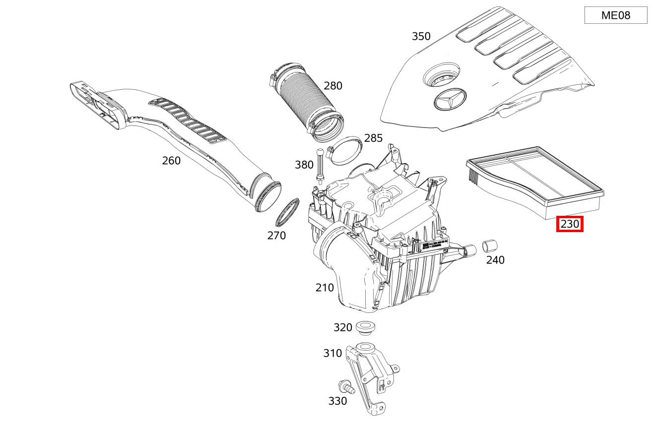 Luftfiltereinsatz B 250 e 247