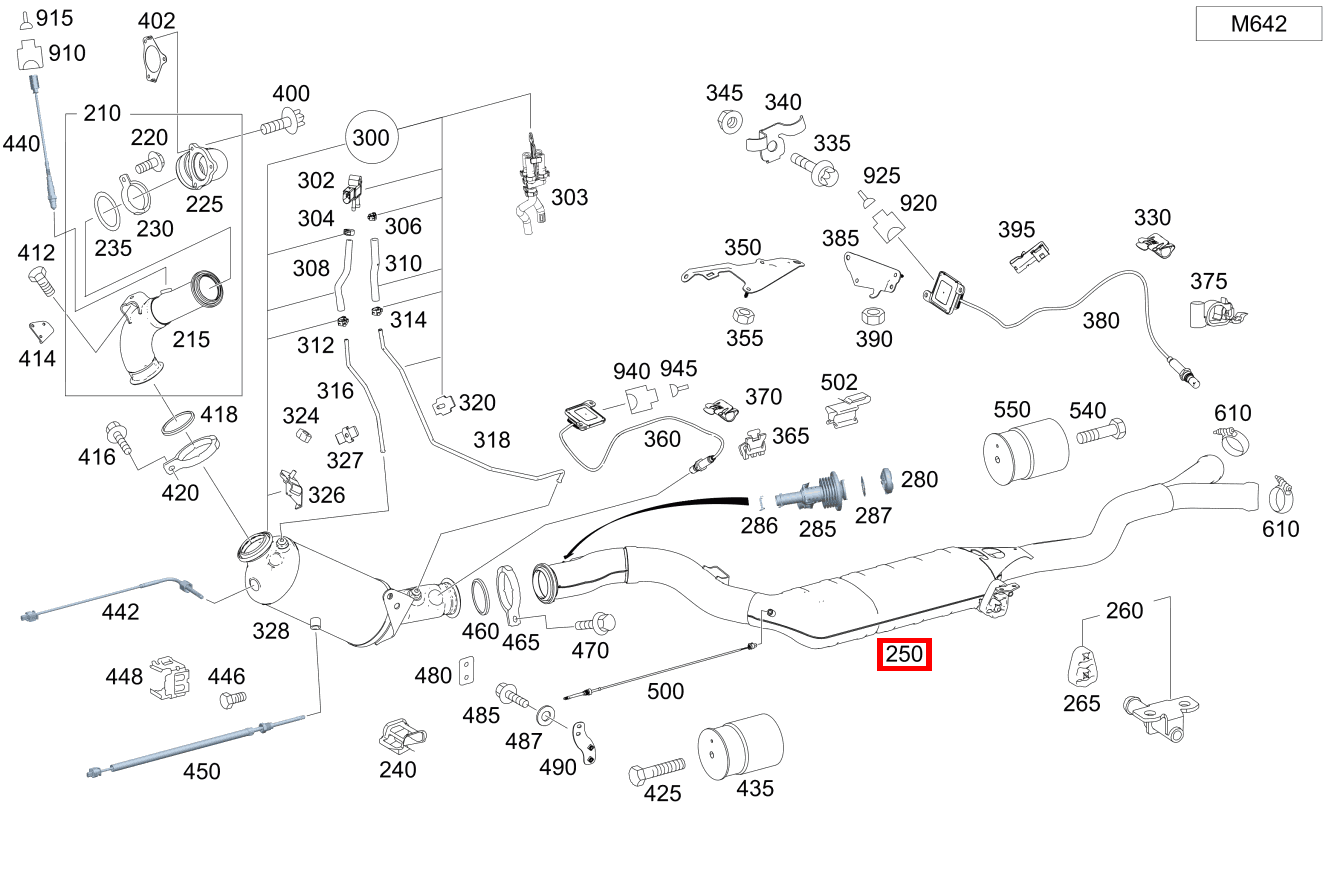 Abgasrohr Hinten MITTE GL350CDI BE 4M 164 Abgasrohr Hinten MITTE GL350CDI BE 4M 164