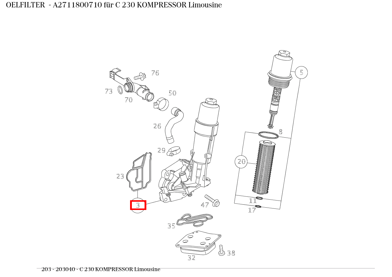 Ölfilter C 230 KOMPRESSOR Limousine 203