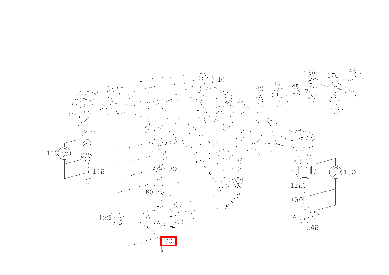 Zylinder-Schraube ACHSGEHAEUSE AN HINTERACHSTRAEGER, VORN M 10 X 110 C 220 d T-Modell 205