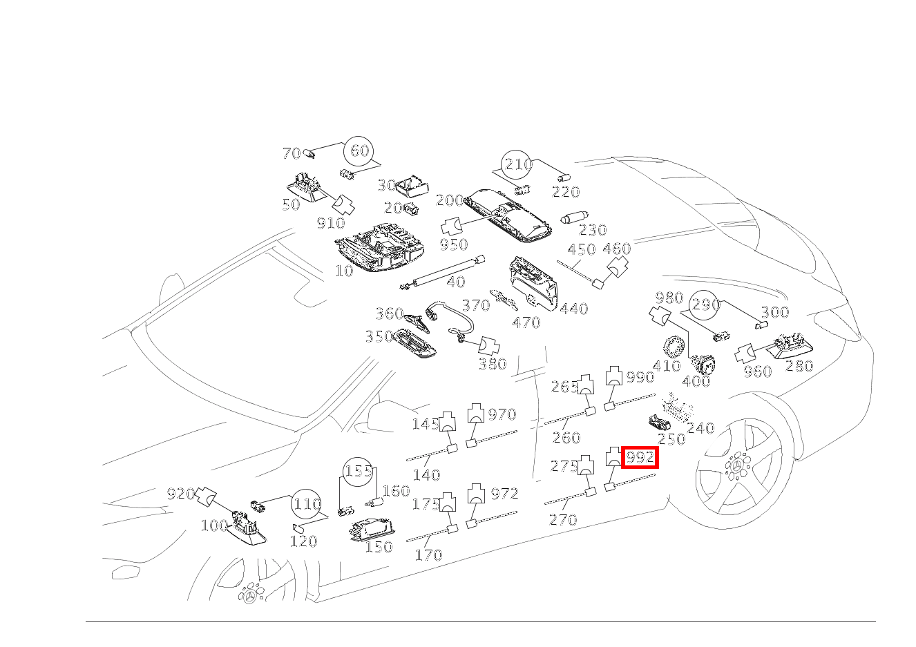 Stecker BELEUCHTUNG ARMLEHNE LINKS/RECHTS X157/7*3; 3-PIN MQS CLA 200 Shooting Brake 212 Stecker BELEUCHTUNG ARMLEHNE LINKS/RECHTS X157/7*3; 3-PIN MQS CLA 200 Shooting Brake 212