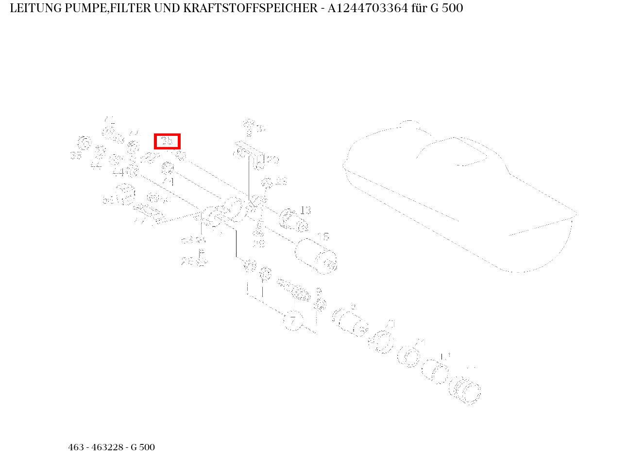 Leitung PUMPE,FILTER UND KRAFTSTOFFSPEICHER G 500 463 Leitung PUMPE,FILTER UND KRAFTSTOFFSPEICHER G 500 463