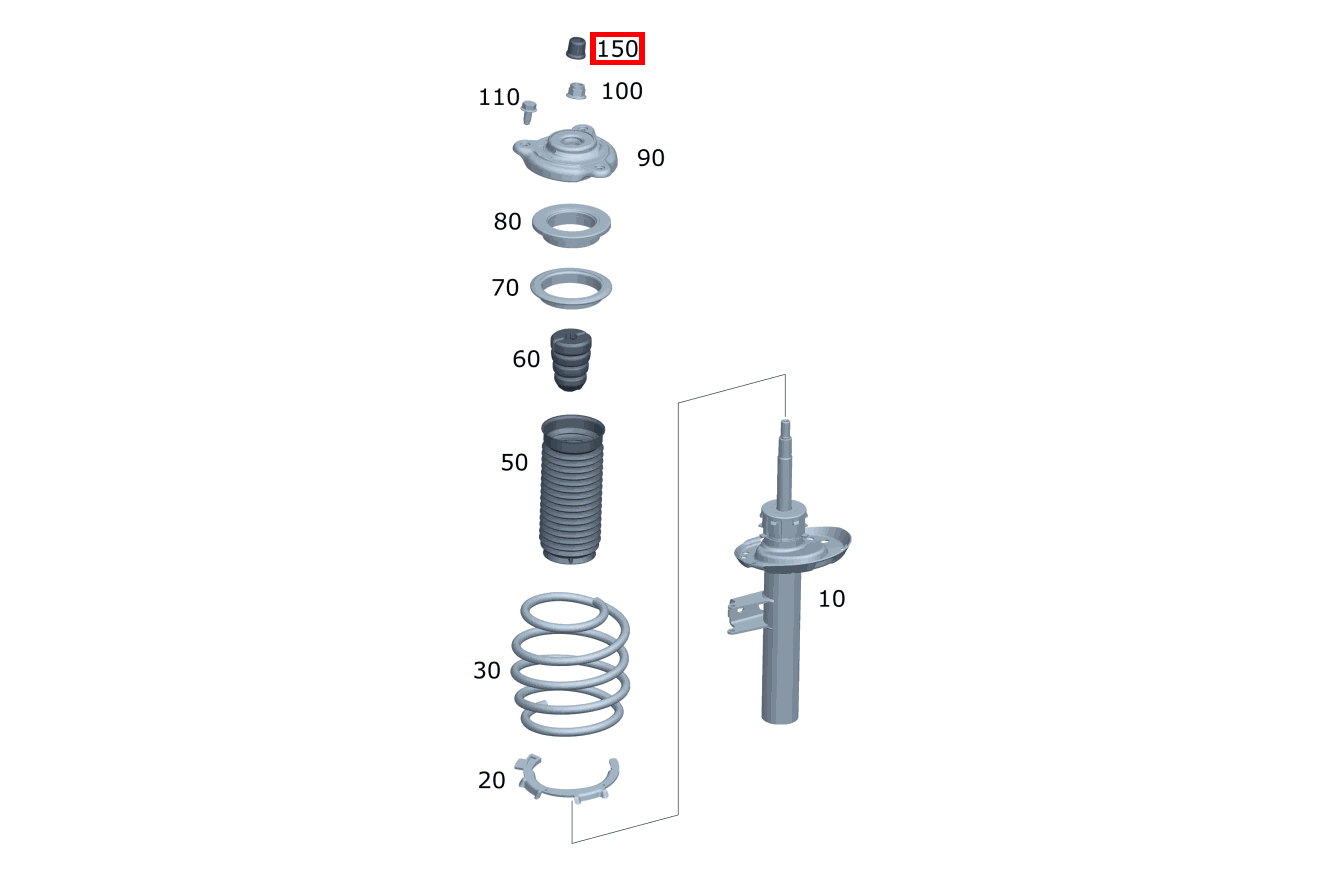 Staubschutzkappe Mutterabdeckung links und rechts 220 A 180