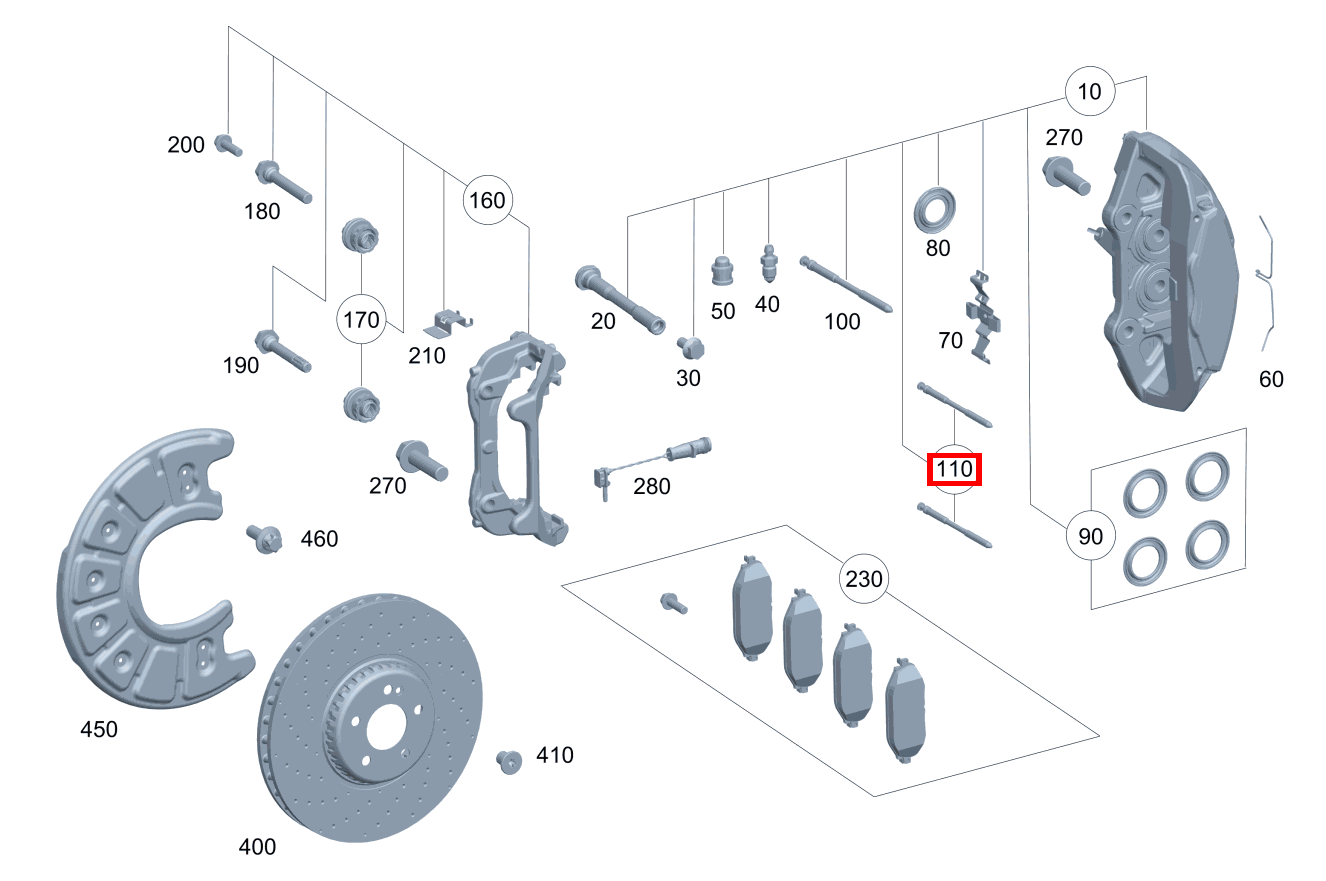 TEILESATZ FUEHRUNGSBOLZEN Bremssattel links und rechts Mercedes-AMG GLC 63 S 4MATIC+ Coupé 253 TEILESATZ FUEHRUNGSBOLZEN Bremssattel links und rechts Mercedes-AMG GLC 63 S 4MATIC+ Coupé 253