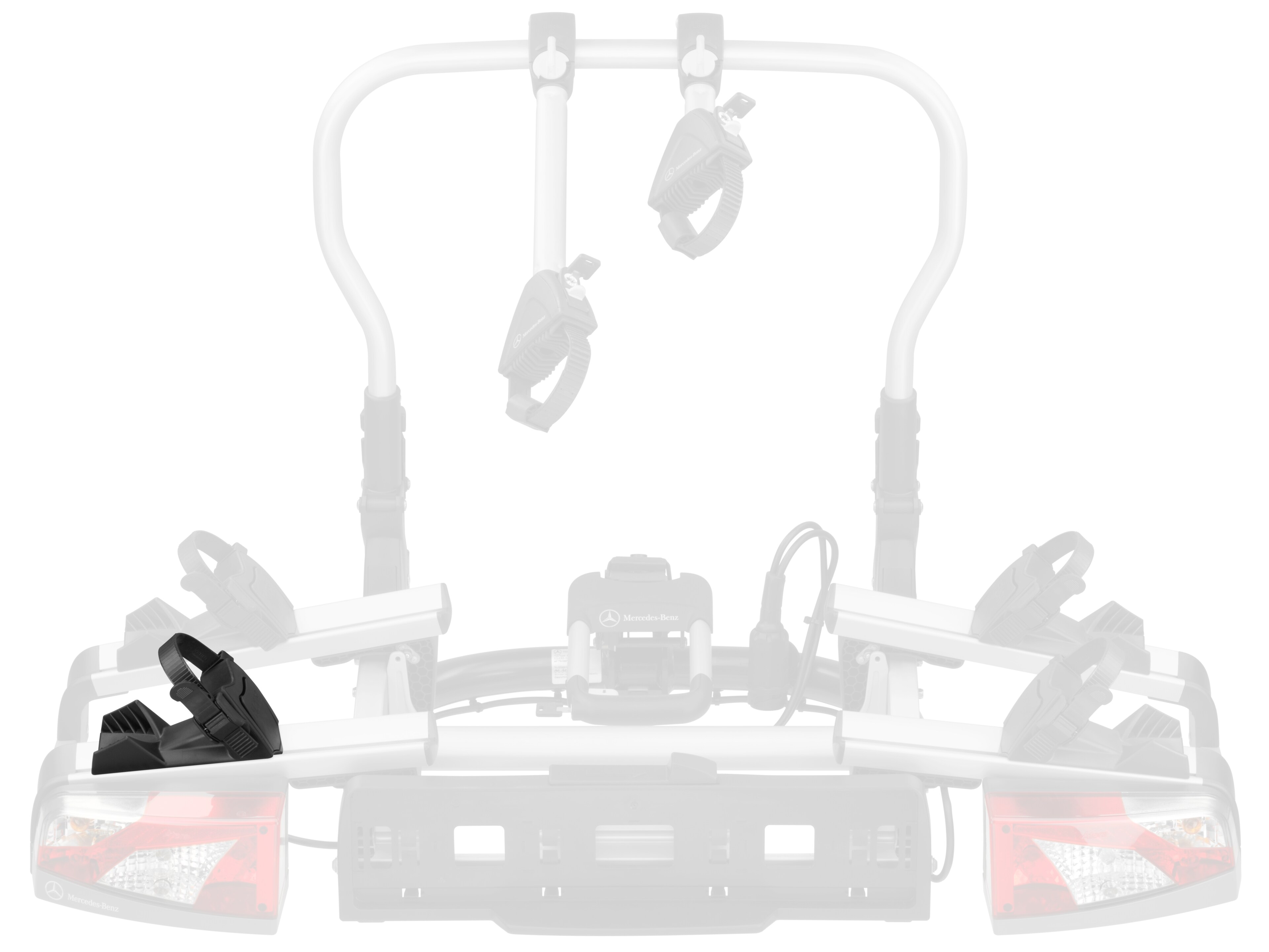 Heckfahrradträger, Radschale mit Spannband, A