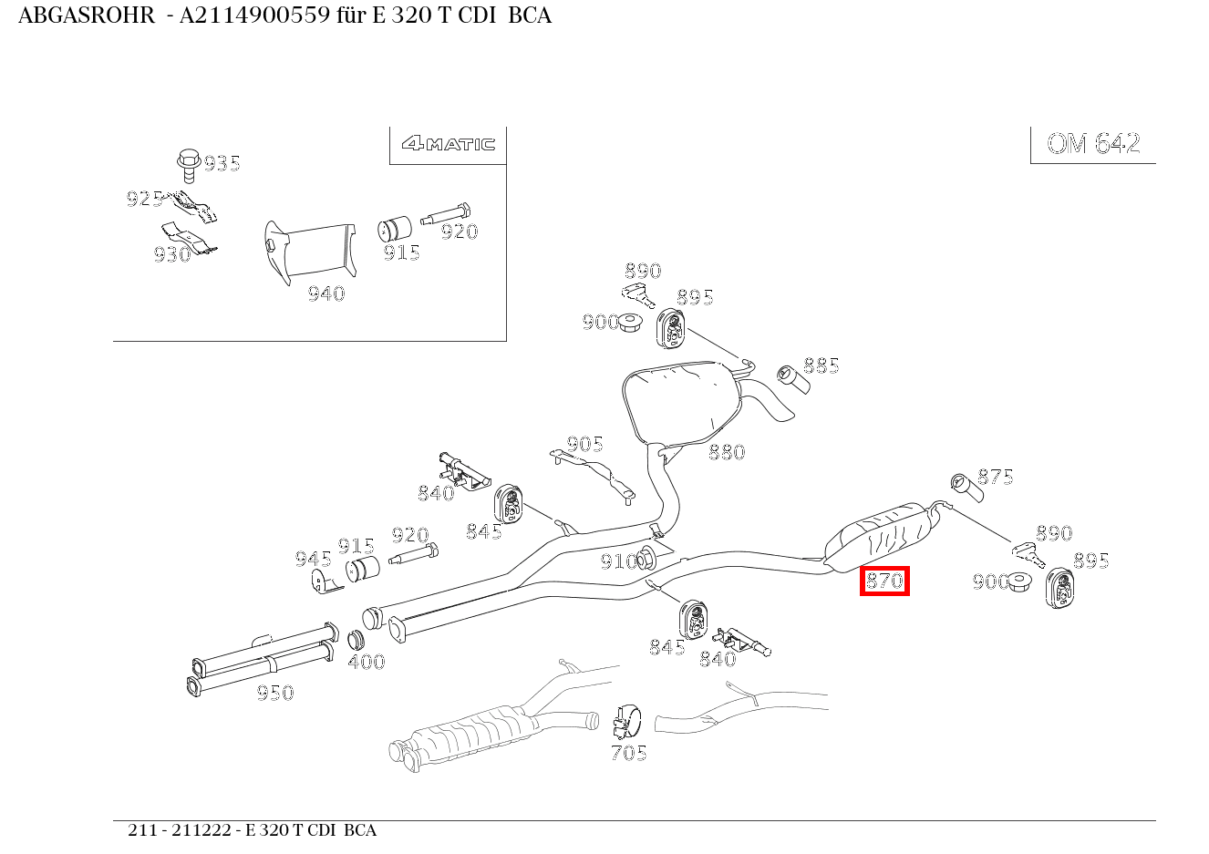 Abgasrohr für E-Klasse 211 kaufen 