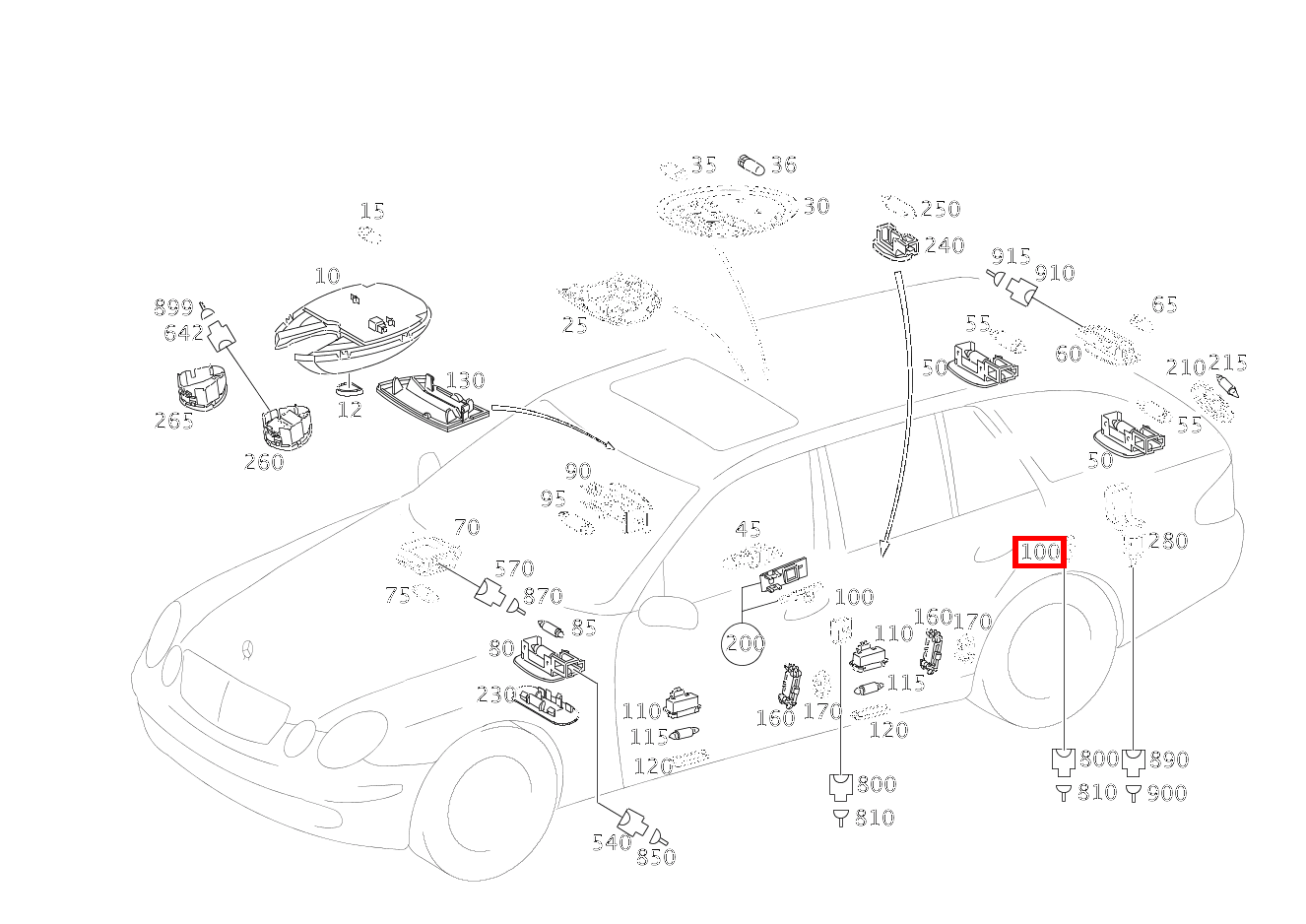 TASTER TUERKONTAKT C-SAEULE RECHTS E 280 CDI T-Modell 213 TASTER TUERKONTAKT C-SAEULE RECHTS E 280 CDI T-Modell 213