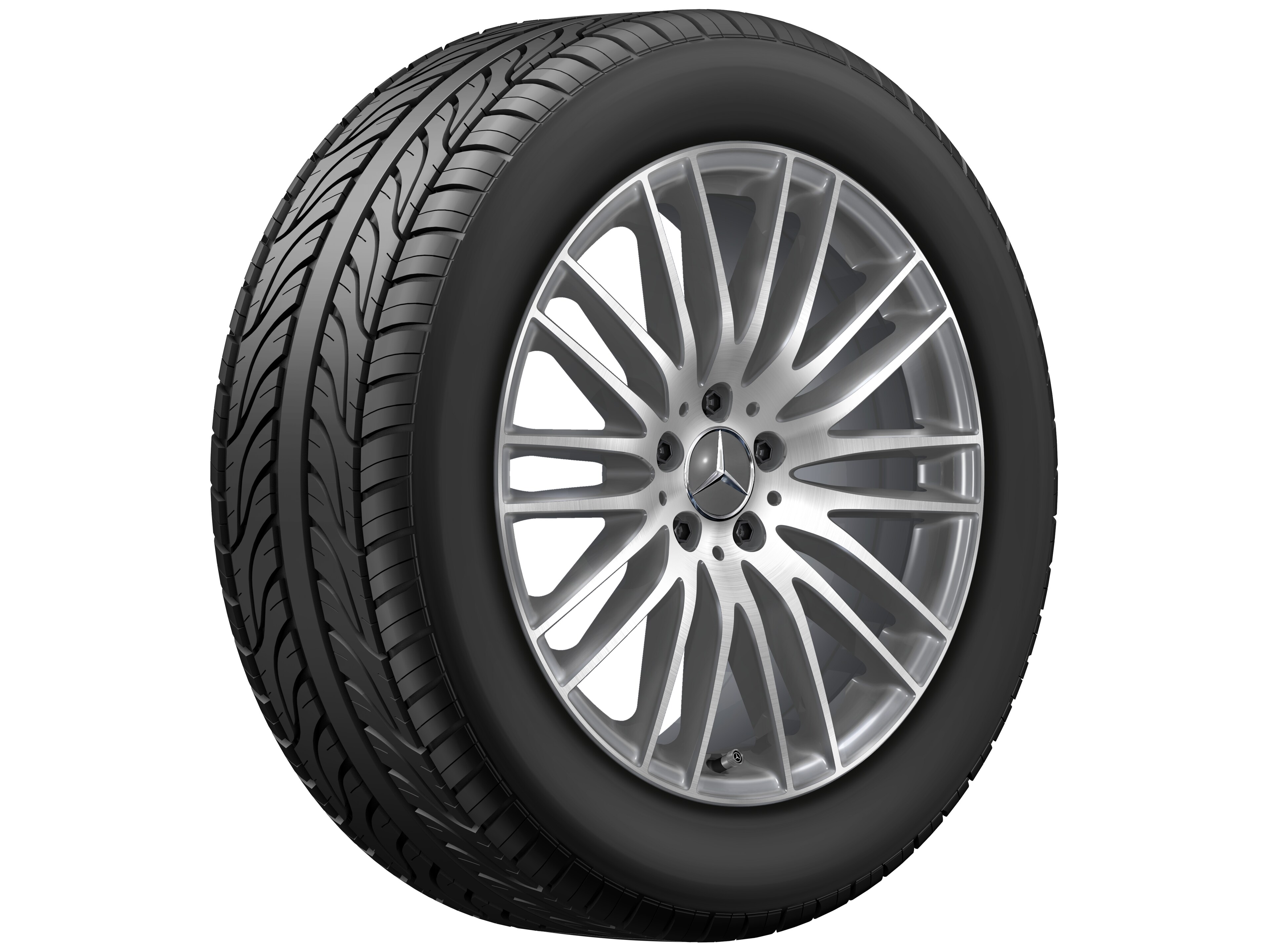 Vielspeichen-Rad, 19 Zoll, glanzgedreht 8 J x 19 ET 32,5, tremolit-metallic, glanzgedreht