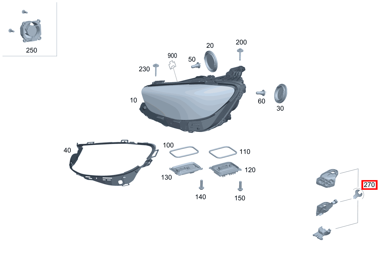 Reparatursatz Halter Reparaturlösung für Scheinwerfer, rechts E 300 de T-Modell 253 Reparatursatz Halter Reparaturlösung für Scheinwerfer, rechts E 300 de T-Modell 253