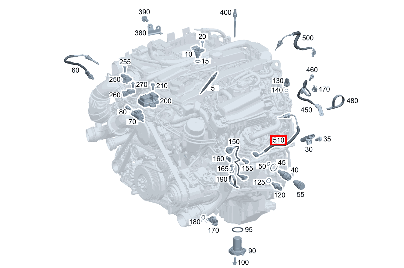 Temperatursensor Abgastemperaturmessung in HD-Abgasrückführung E220CDI C 207 Temperatursensor Abgastemperaturmessung in HD-Abgasrückführung E220CDI C 207