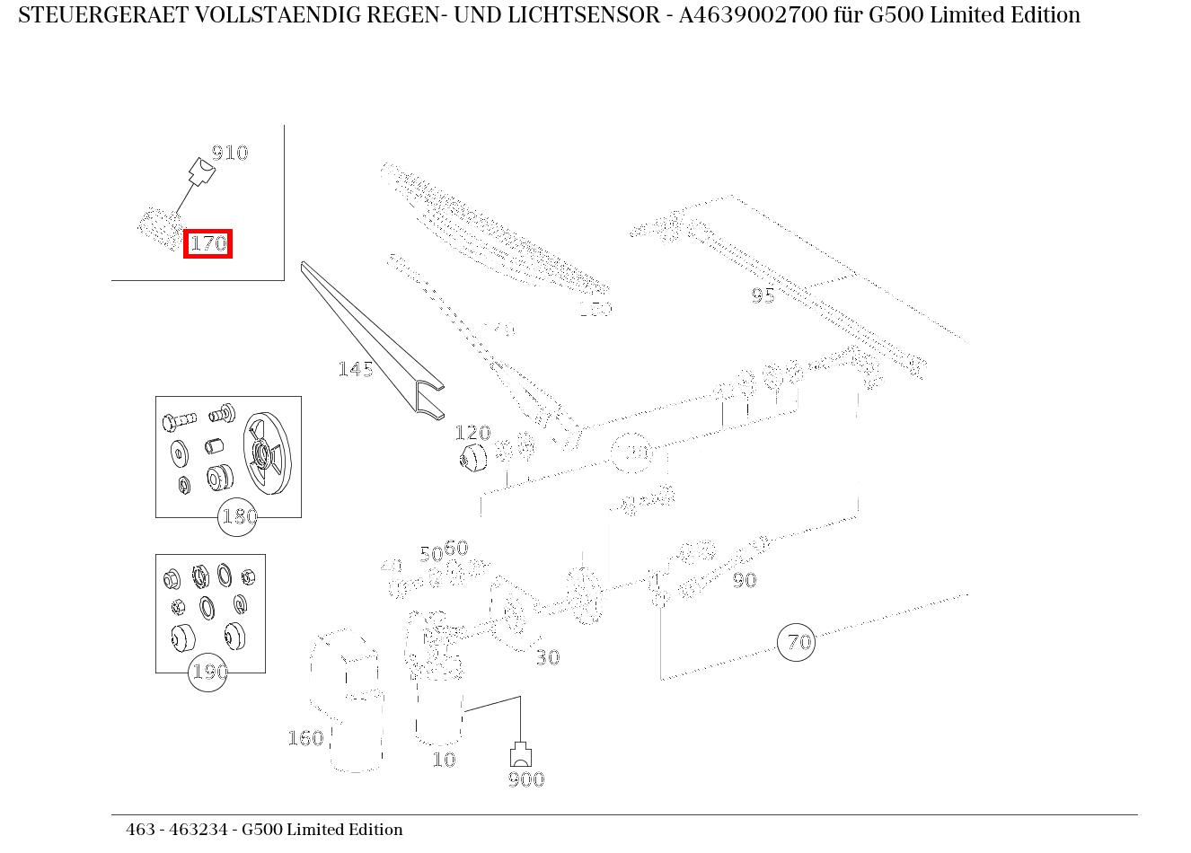 Steuergerät vollständig REGEN- UND LICHTSENSOR G500 Limited Edition 463 Steuergerät vollständig REGEN- UND LICHTSENSOR G500 Limited Edition 463