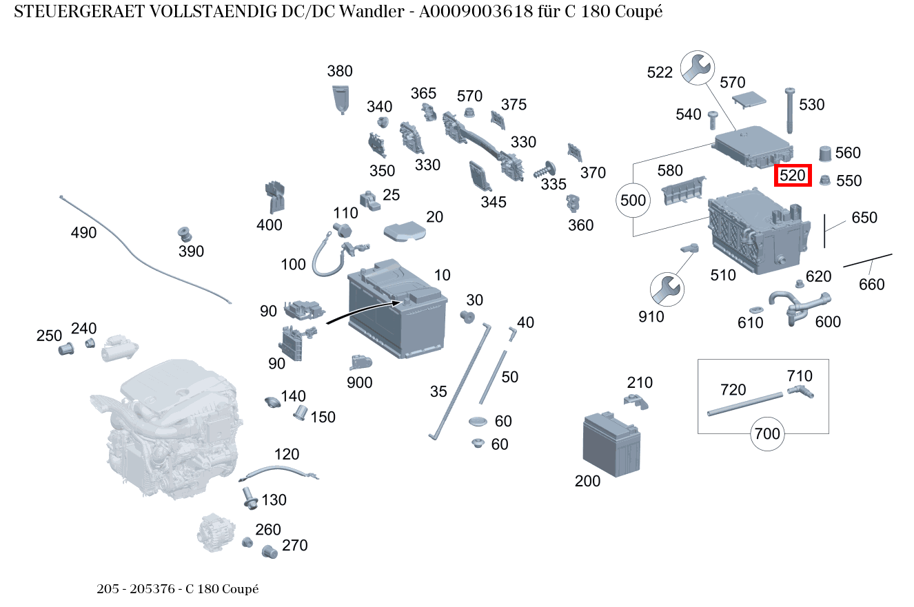 Steuergerät vollständig DC/DC Wandler C 180 Coupé 205 Steuergerät vollständig DC/DC Wandler C 180 Coupé 205