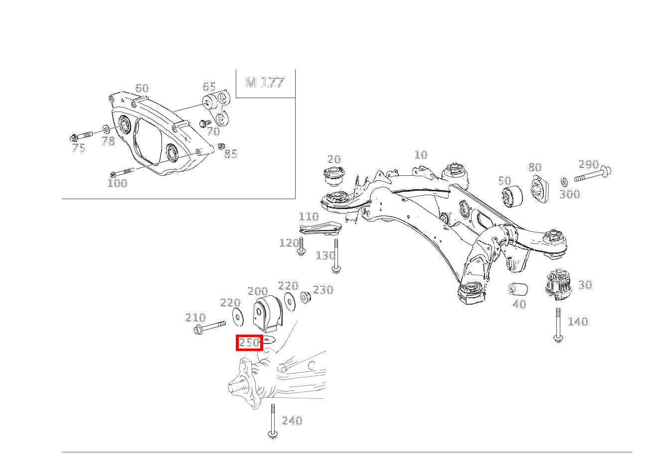 Abstandsscheibe Hinterachsgetriebe an Querbrücke vorn; 1 MM GLC 220 d 4MATIC 254 Abstandsscheibe Hinterachsgetriebe an Querbrücke vorn; 1 MM GLC 220 d 4MATIC 254