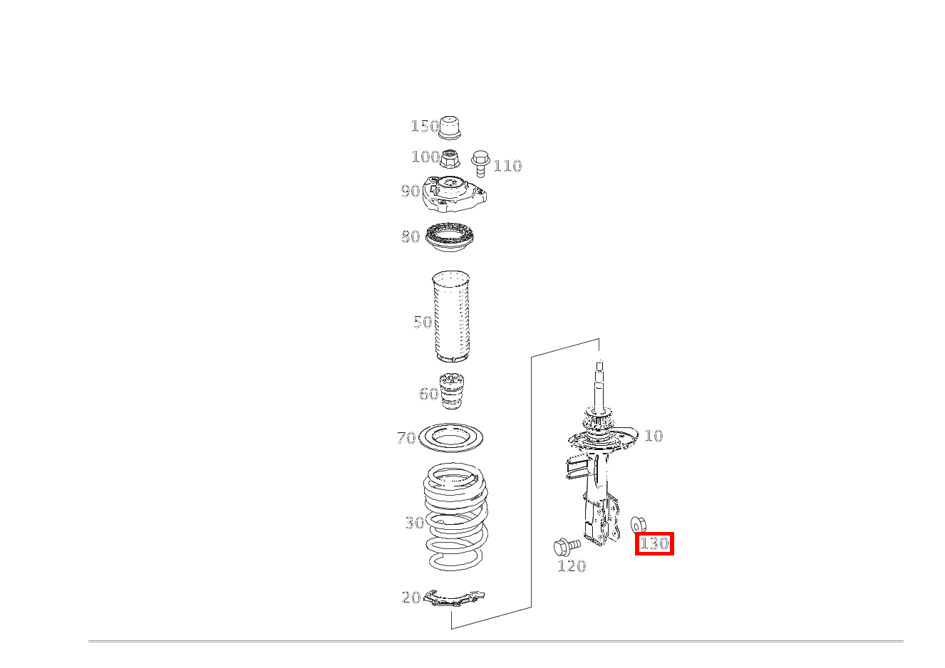 Sechskantmutter M Flansch FEDERBEIN AN ACHSSCHENKEL, LINKS UND RECHTS; M14X1,5 C 200 4MATIC T-Modell 205