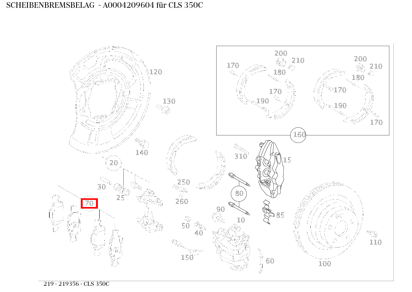 Scheibenbremsbelag CLS 350C 219 Scheibenbremsbelag CLS 350C 219