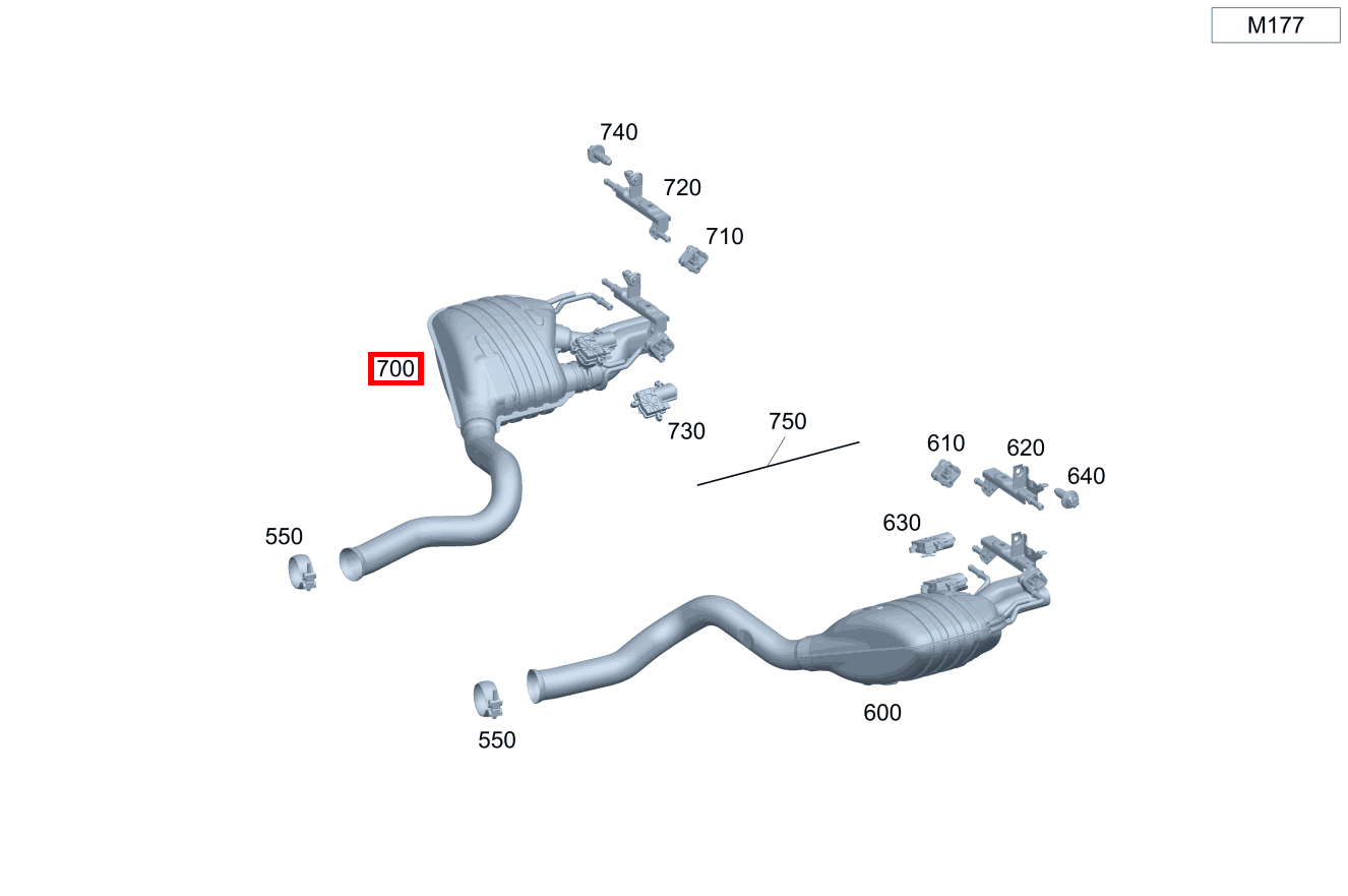 ABGASLEITUNG HINTEN Rechts Mercedes-AMG C 63 S Cabriolet Edition 1 205