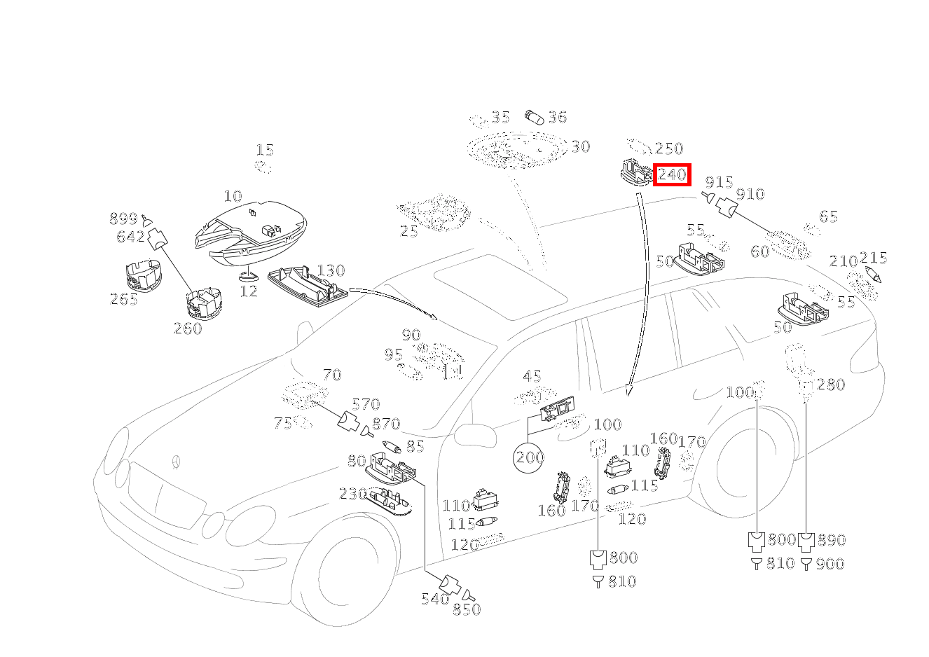 Innenleuchte E 280 CDI T-Modell 213 Innenleuchte E 280 CDI T-Modell 213