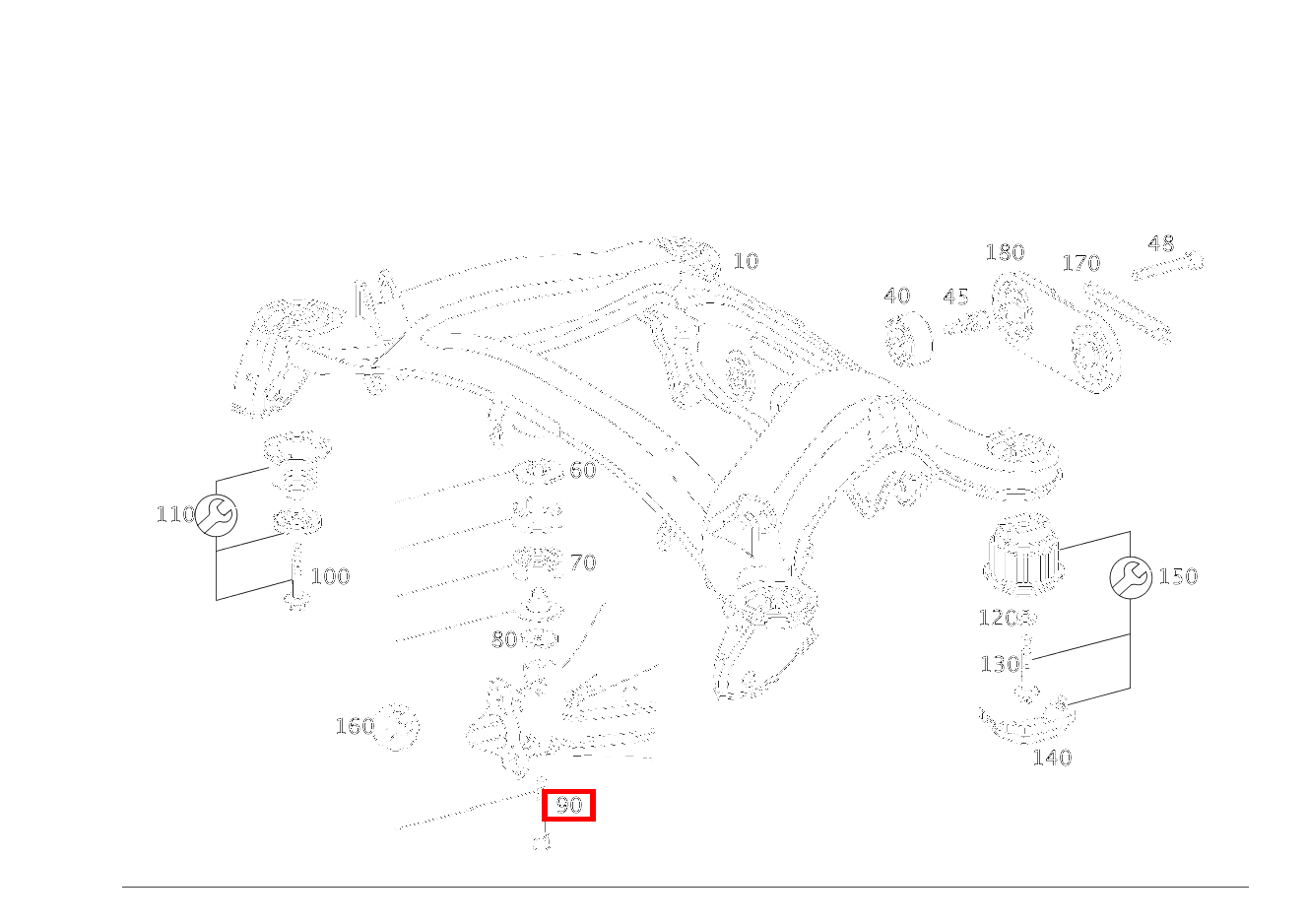 Zylinder-Schraube ACHSGEHAEUSE AN HINTERACHSTRAEGER, VORN M 10 X 110 C 320 Sportcoupé 203