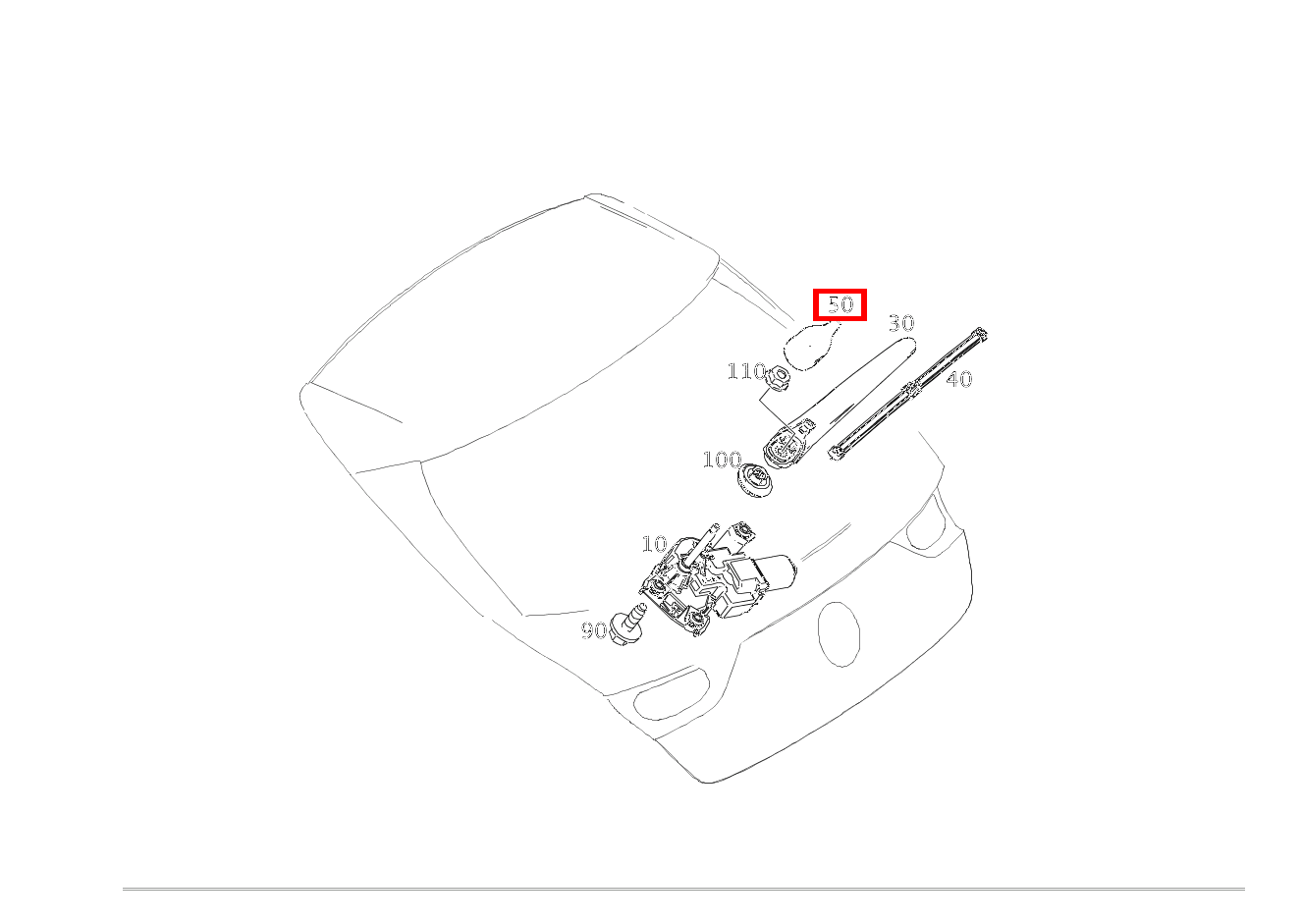 Abdeckung Wischerarm HECKWISCHER CLA 200 Shooting Brake 118
