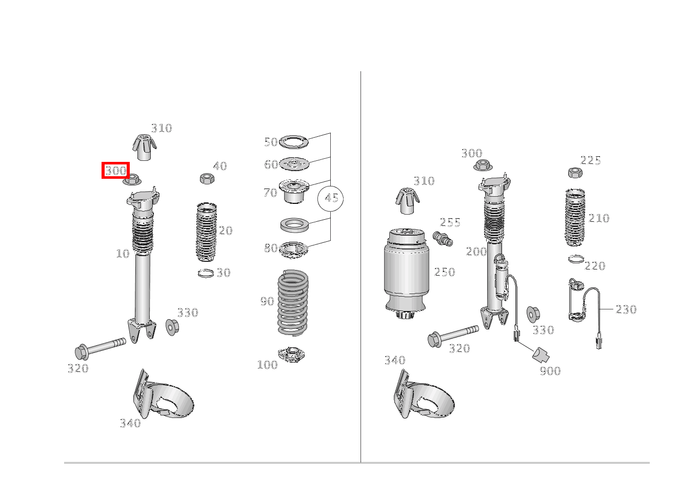 Mutter BEFESTIGUNG DAEMPFER LINKS UND RECHTS; M8 GLE 350 4MATIC 166