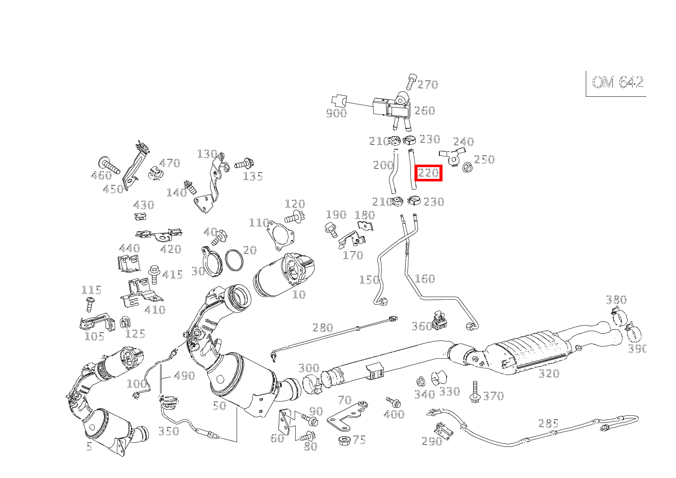 Abgasschlauch AN DRUCKLEITUNG E350CDI BE CA 207 Abgasschlauch AN DRUCKLEITUNG E350CDI BE CA 207