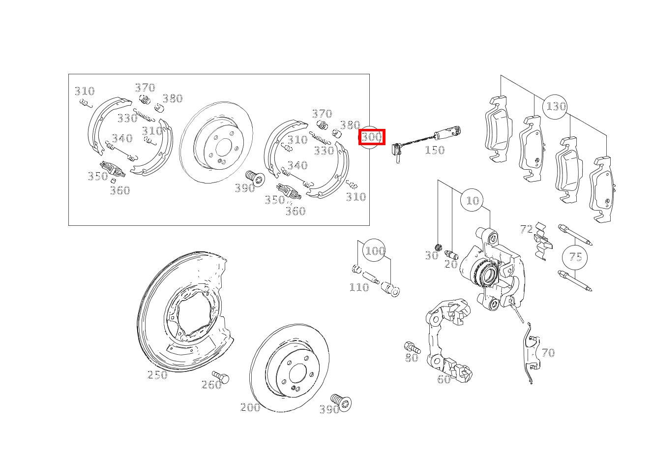 TEILESATZ BREMSBACKE TEILESATZ E 200 Limousine 213 TEILESATZ BREMSBACKE TEILESATZ E 200 Limousine 213