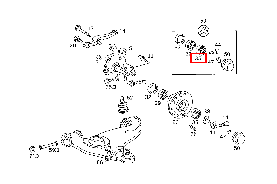 Kegelrollenlager AUSSEN 190 D 2.5 Turbo 201 Kegelrollenlager AUSSEN 190 D 2.5 Turbo 201