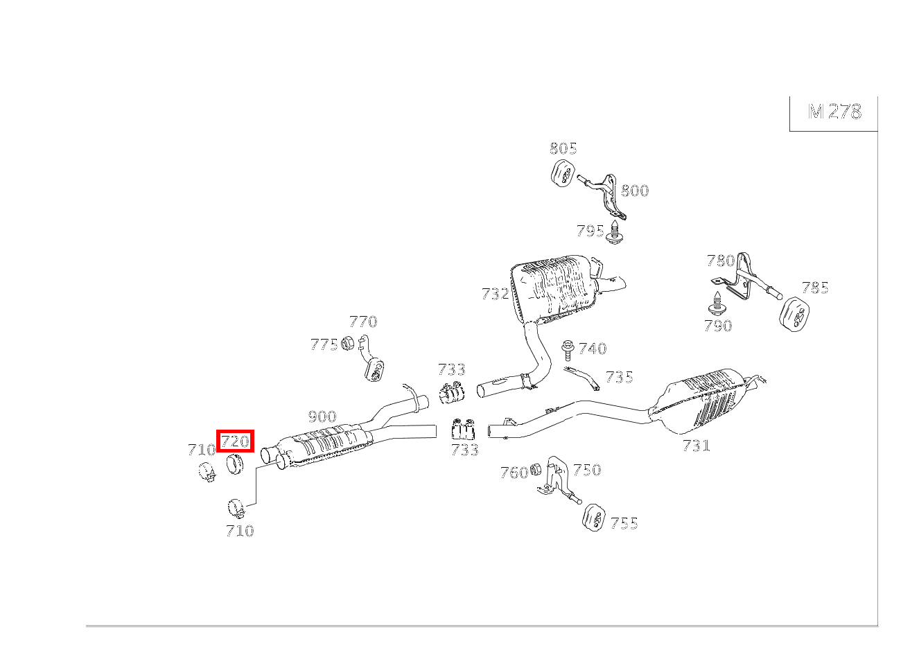 DICHTRING ABGASANLAGE Auspuffrohr vorn rechts an Auspuff hinten CLS500 4M S 218