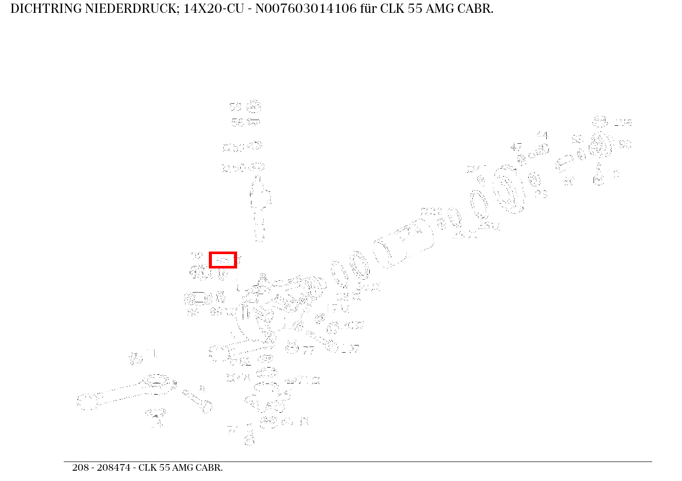 Dichtring NIEDERDRUCK; 14X20-CU CLK 55 AMG CABR. 208