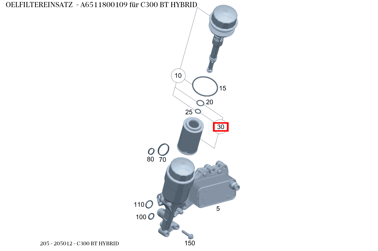 Ölfiltereinsatz C300 BT HYBRID 205 Ölfiltereinsatz C300 BT HYBRID 205