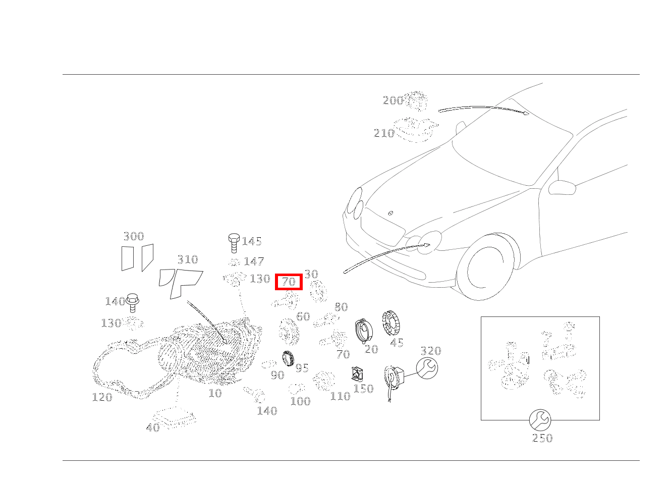 Glühlampe FERNLICHT RECHTS; H7 12V-55W C 320 Sportcoupé 203 Glühlampe FERNLICHT RECHTS; H7 12V-55W C 320 Sportcoupé 203