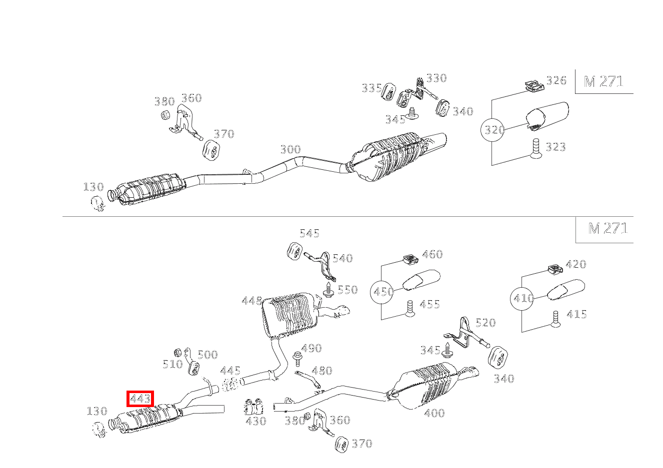 Mittelschalldämpfer E200TCGI BLUE EFF 212 Mittelschalldämpfer E200TCGI BLUE EFF 212