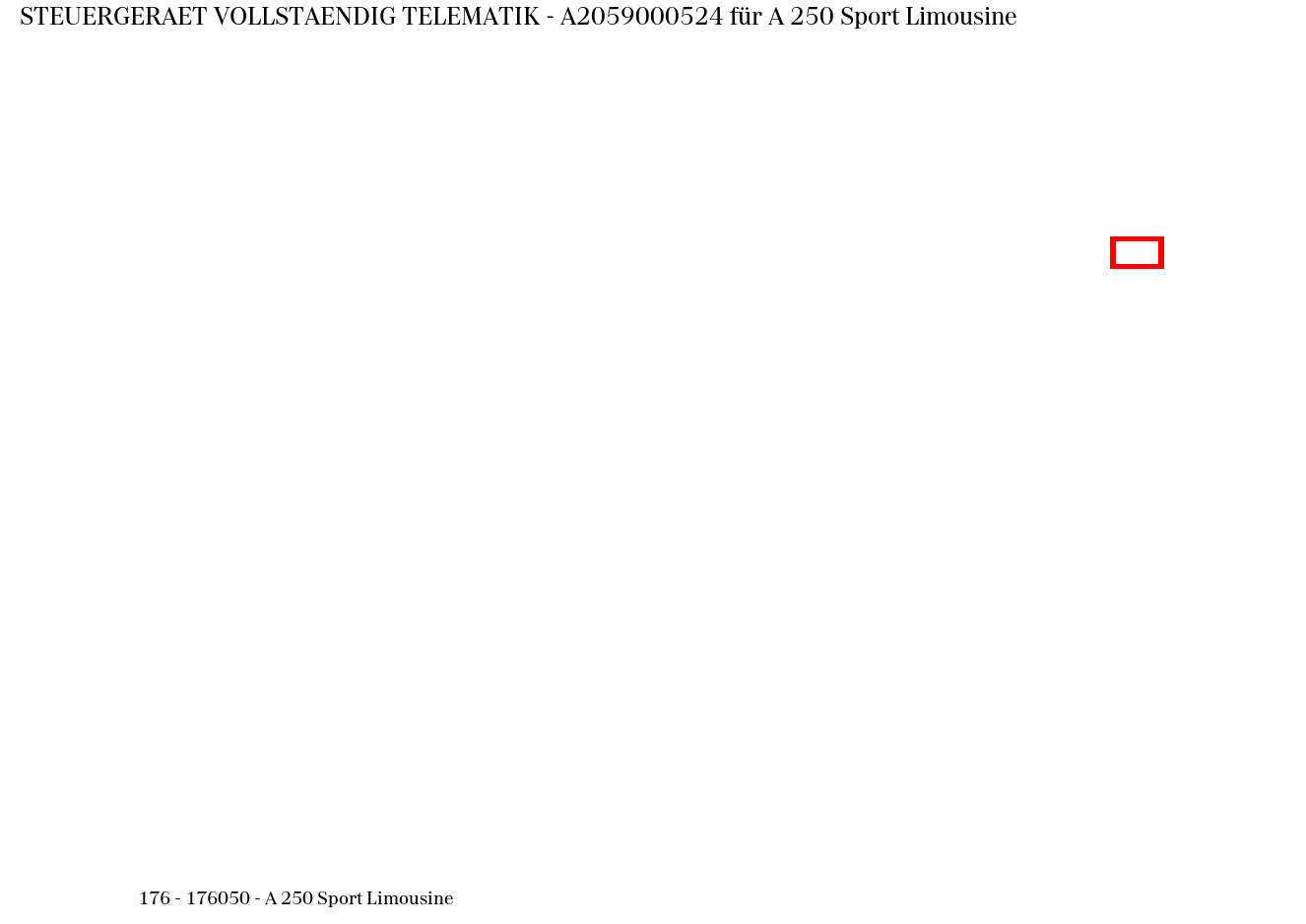 Steuergerät vollständig TELEMATIK A 250 Sport Limousine 176