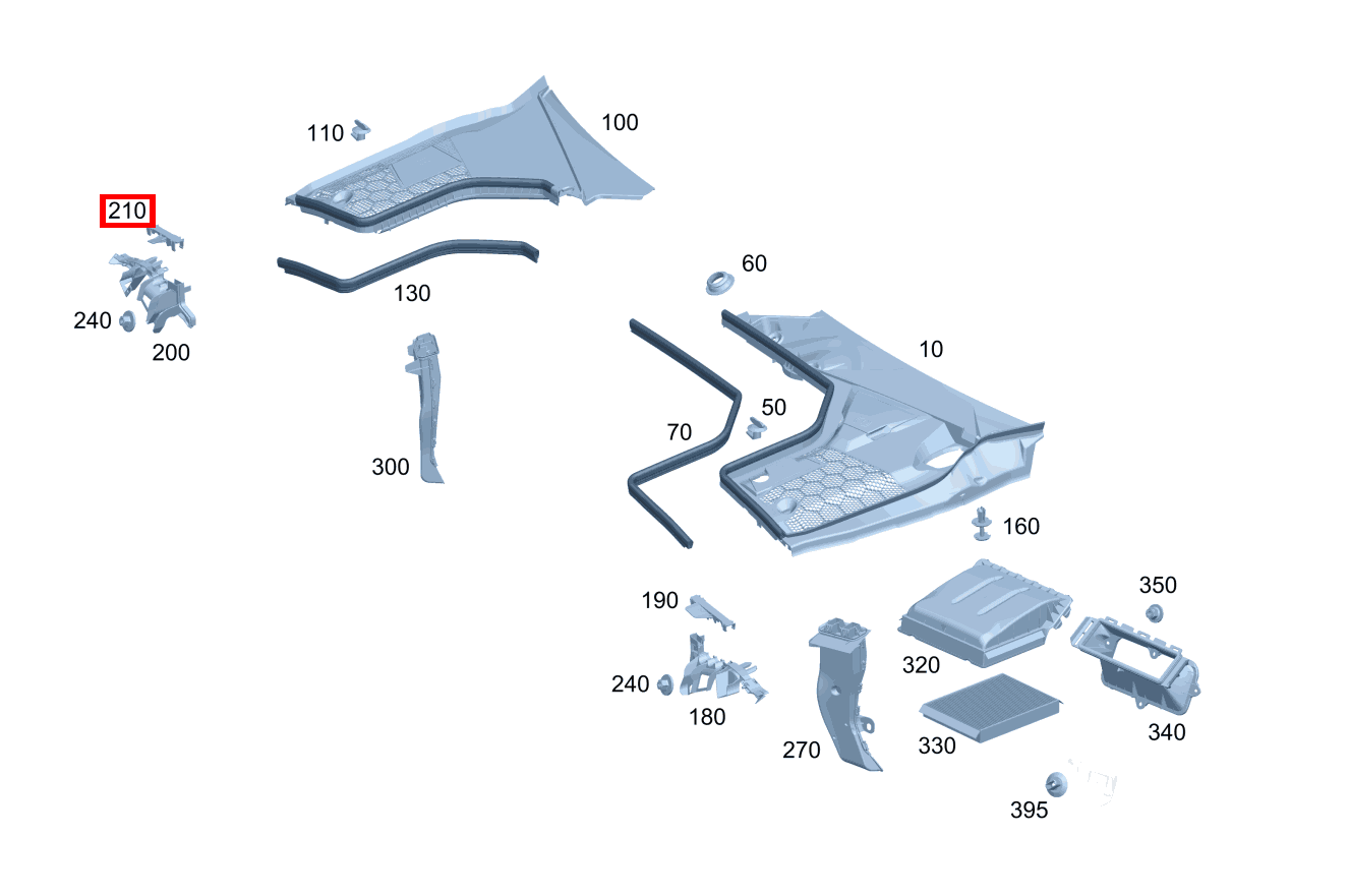 DICHTUNG LUFTKANAL Oben rechts Mercedes-AMG C 63 S Cabriolet 205