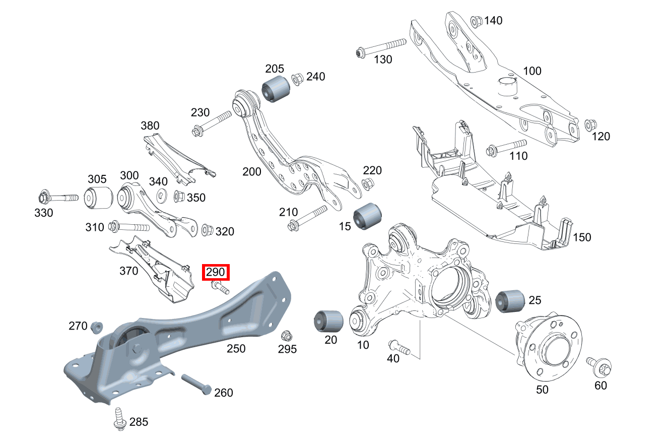Sechsrundschraube Längslenker an Radträger, rechts; M10X45 Mercedes-AMG A 35 4MATIC Limousine 177 Sechsrundschraube Längslenker an Radträger, rechts; M10X45 Mercedes-AMG A 35 4MATIC Limousine 177