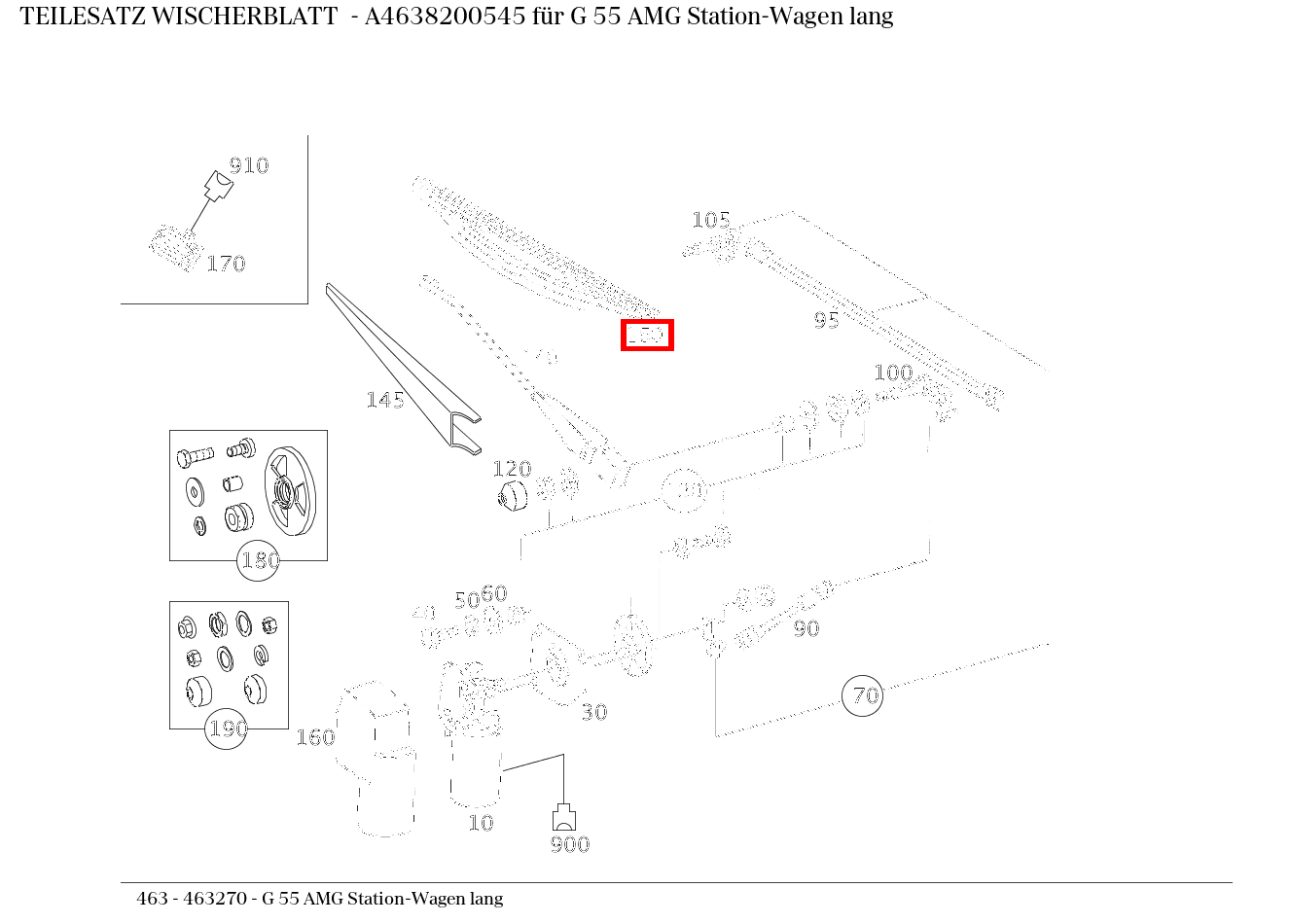 Teilesatz Wischerblatt G 55 AMG Station-Wagen lang 463