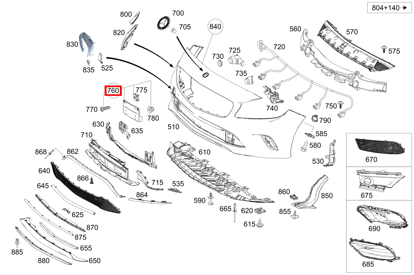 Kennzeichenblende A 180 245