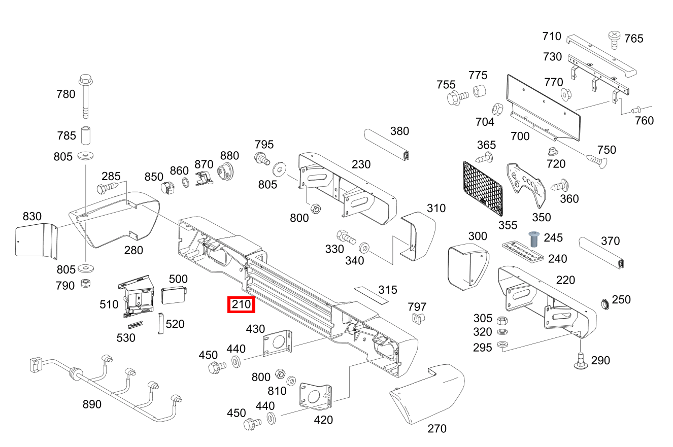 Stossfänger Hinten Mittelteil G 500 Off-Roader lang BCA 463 Stossfänger Hinten Mittelteil G 500 Off-Roader lang BCA 463