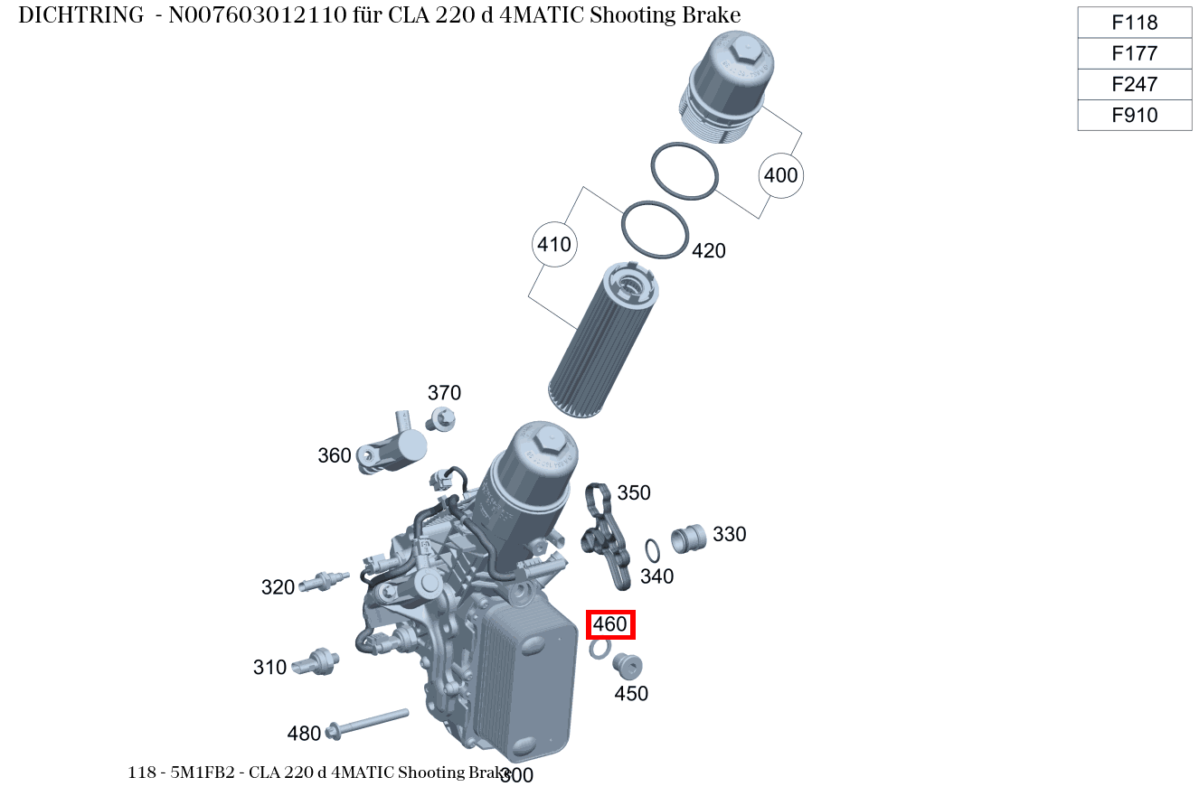 Dichtring CLA 220 d 4MATIC Shooting Brake 118 Dichtring CLA 220 d 4MATIC Shooting Brake 118