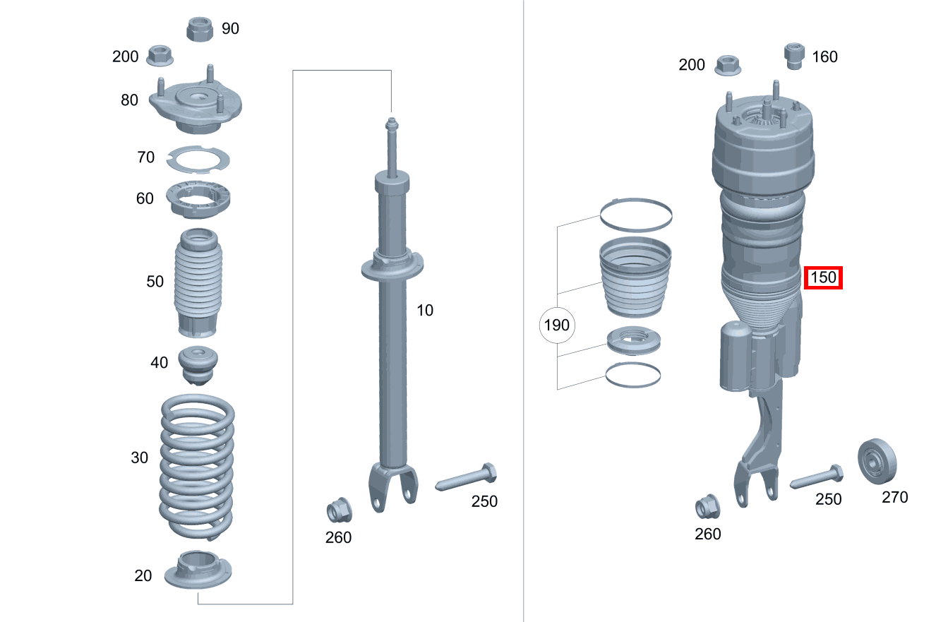 Luftfederbein Vorne rechts CLS 450 4MATIC 257 Luftfederbein Vorne rechts CLS 450 4MATIC 257
