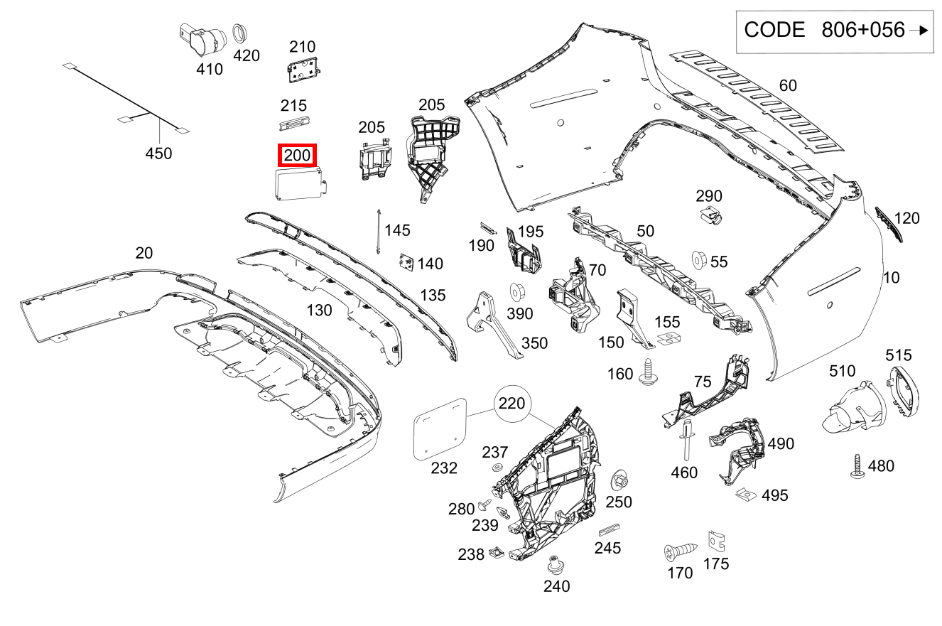 Radarsensor RECHTS GLS 500 4MATIC 166 Radarsensor RECHTS GLS 500 4MATIC 166