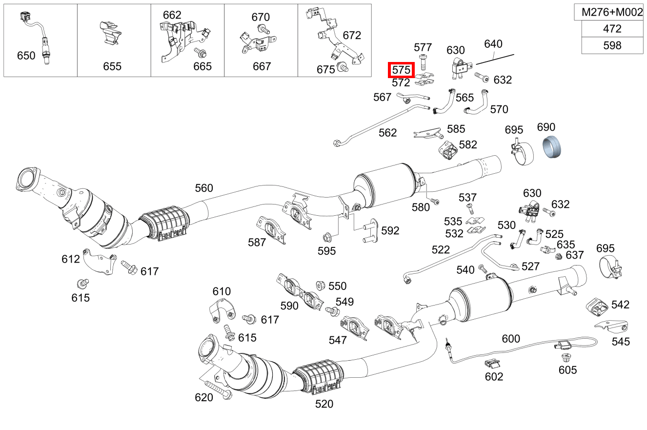 Lasche Oberteil S 560 e Limousine lang BCA 222