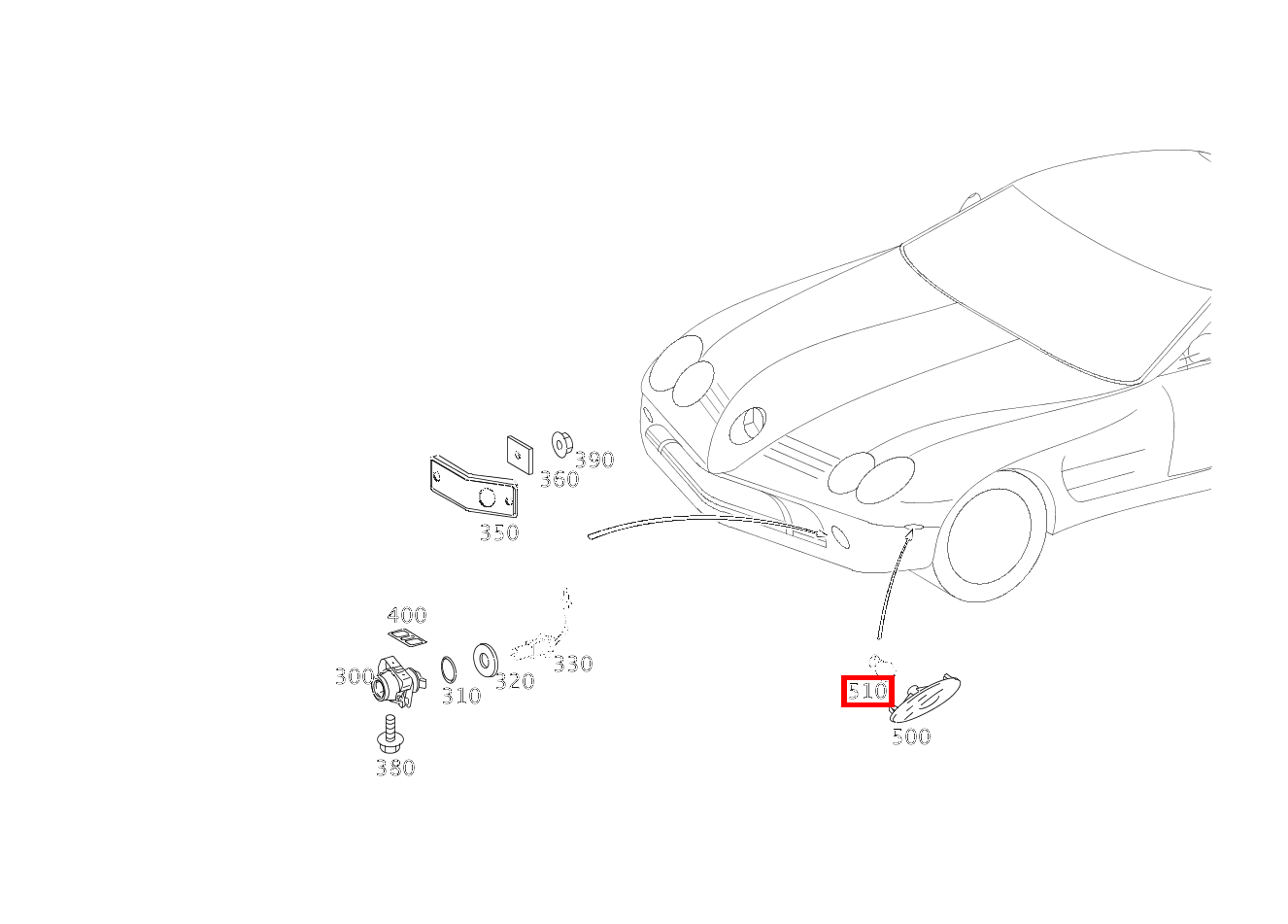 Glühlampe BEGRENZUNGSLEUCHTE RECHTS; 12V-5W SLR McLaren Roadster 199