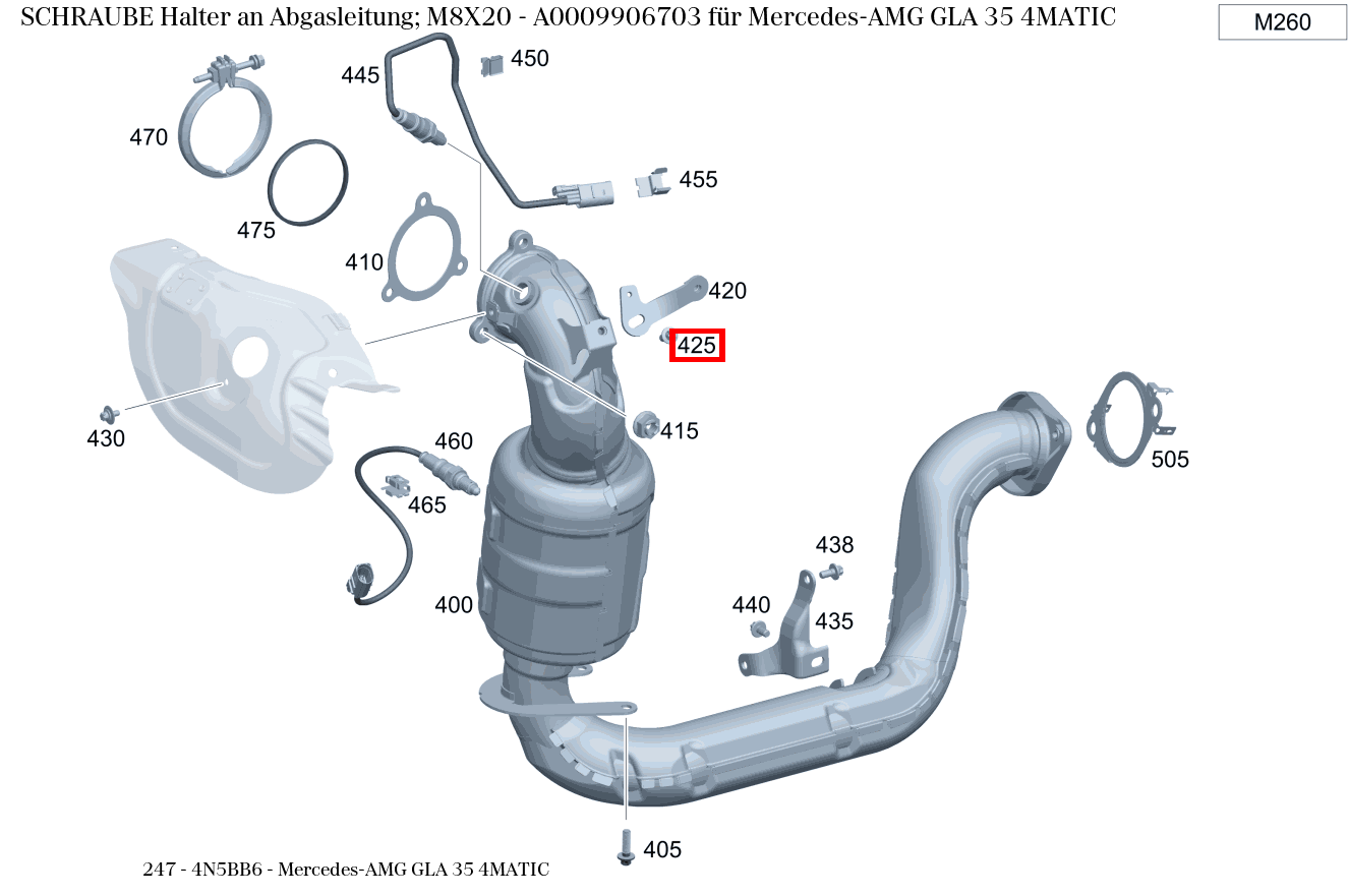 Schraube Halter an Abgasleitung; M8X20 Mercedes-AMG GLA 35 4MATIC 247 Schraube Halter an Abgasleitung; M8X20 Mercedes-AMG GLA 35 4MATIC 247