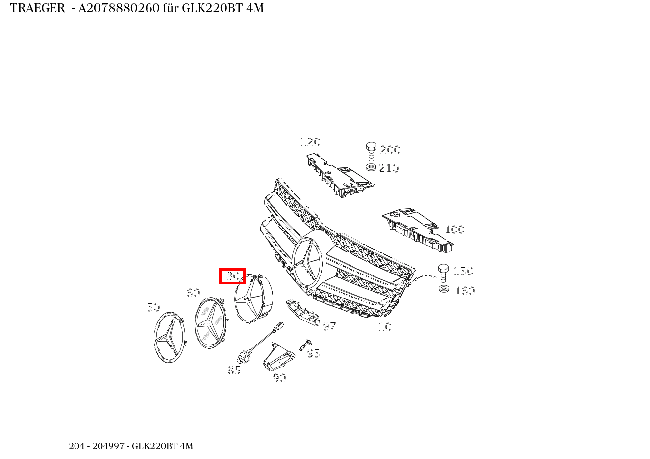 Träger GLK220BT 4M 204