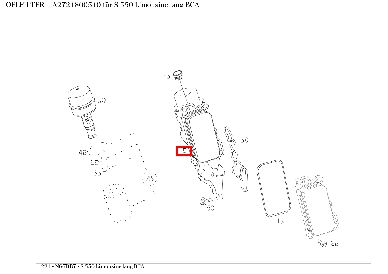 Ölfilter S 550 Limousine lang BCA 221 Ölfilter S 550 Limousine lang BCA 221